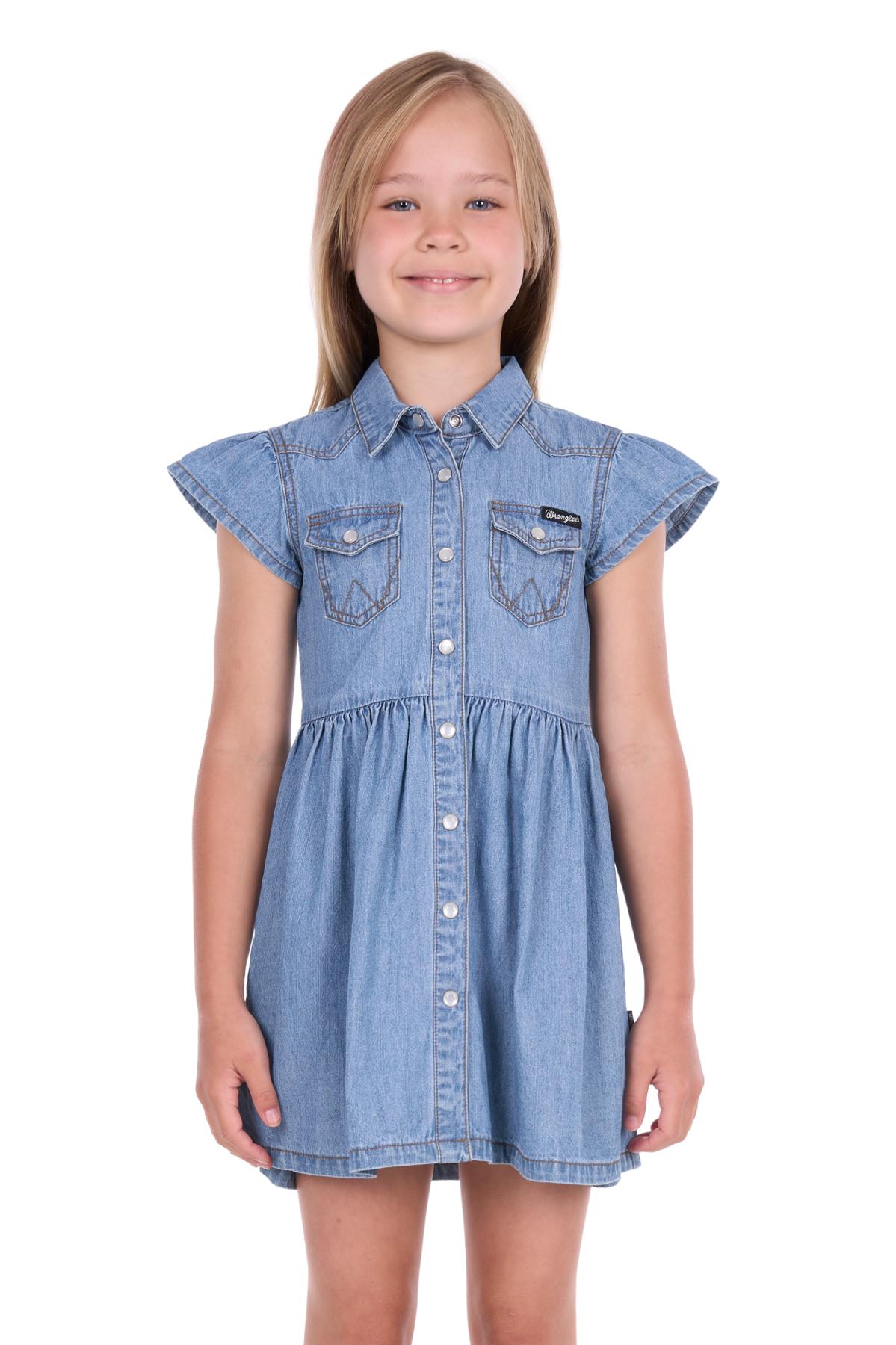 Girl’s Poppy Short Sleeve Denim Dress