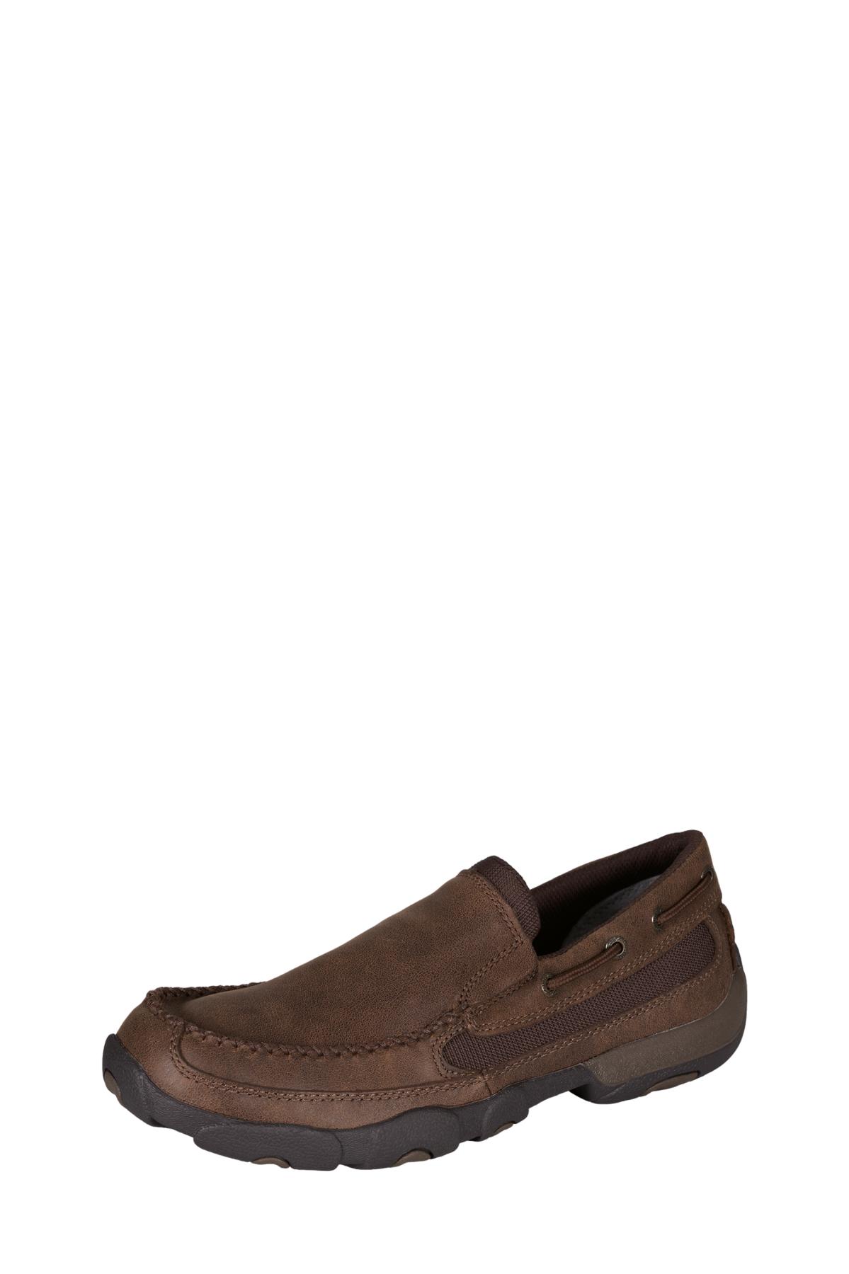 Mens Casual Driving Mocs Boat Slip On Brown