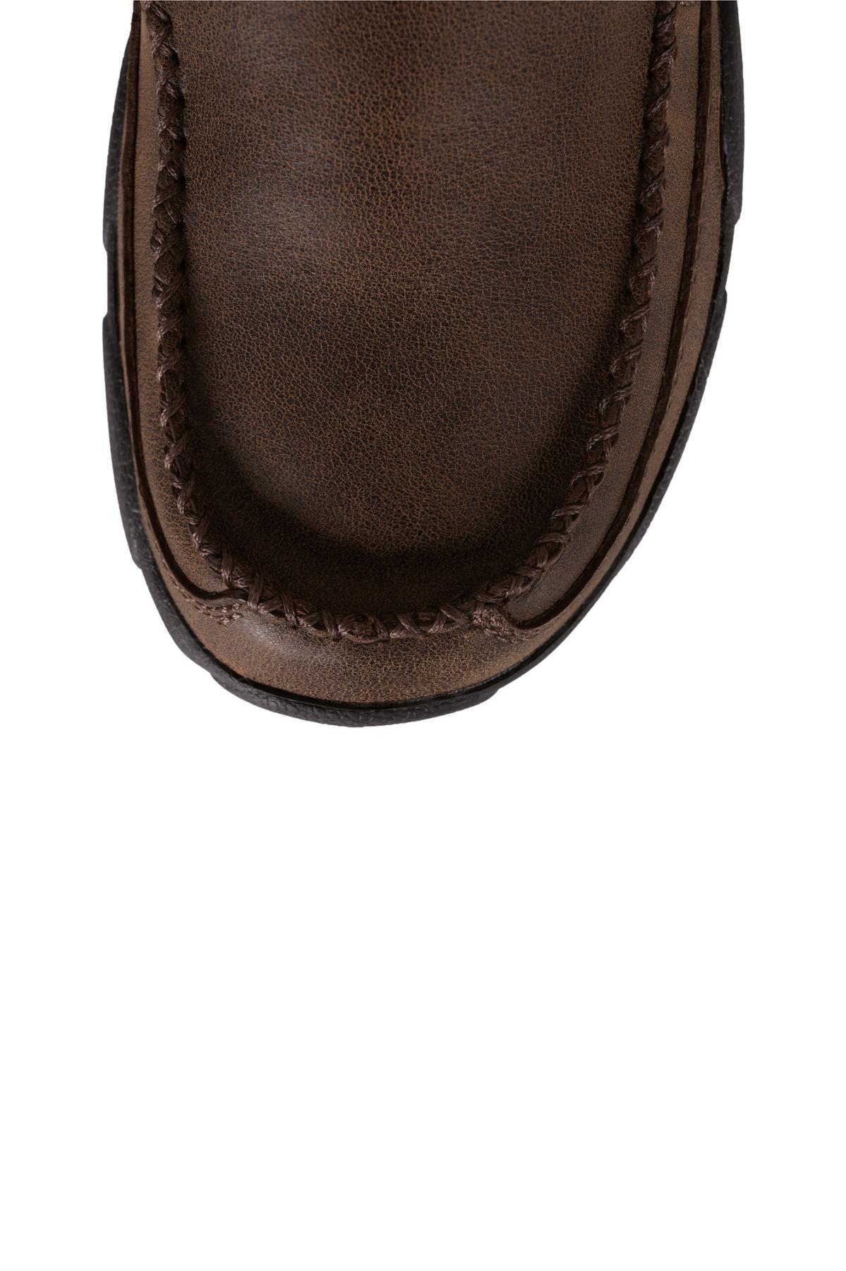 Mens Casual Driving Mocs Boat Slip On Brown