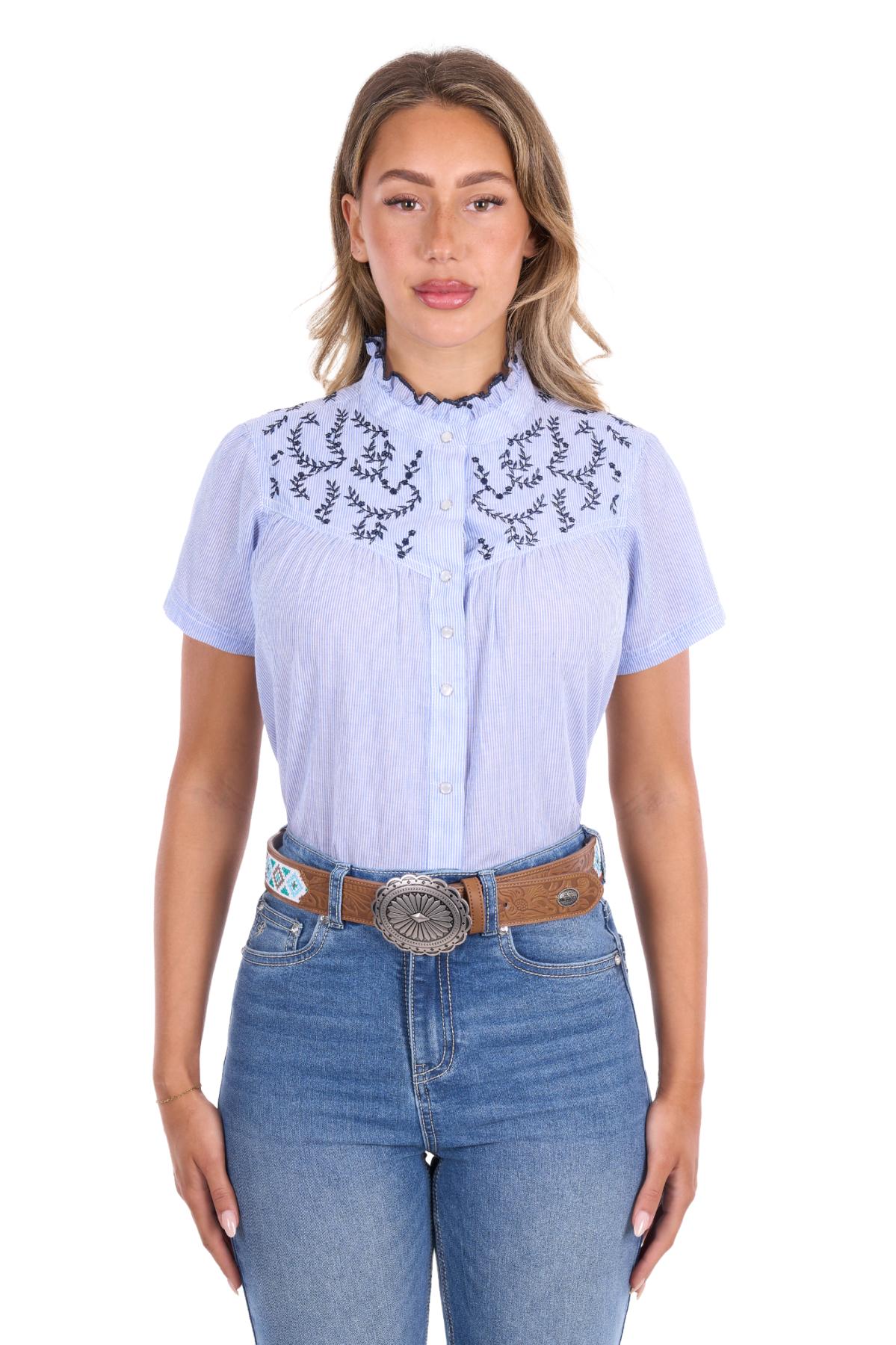 Women’s Kara Stripe Western Short Sleeve Shirt