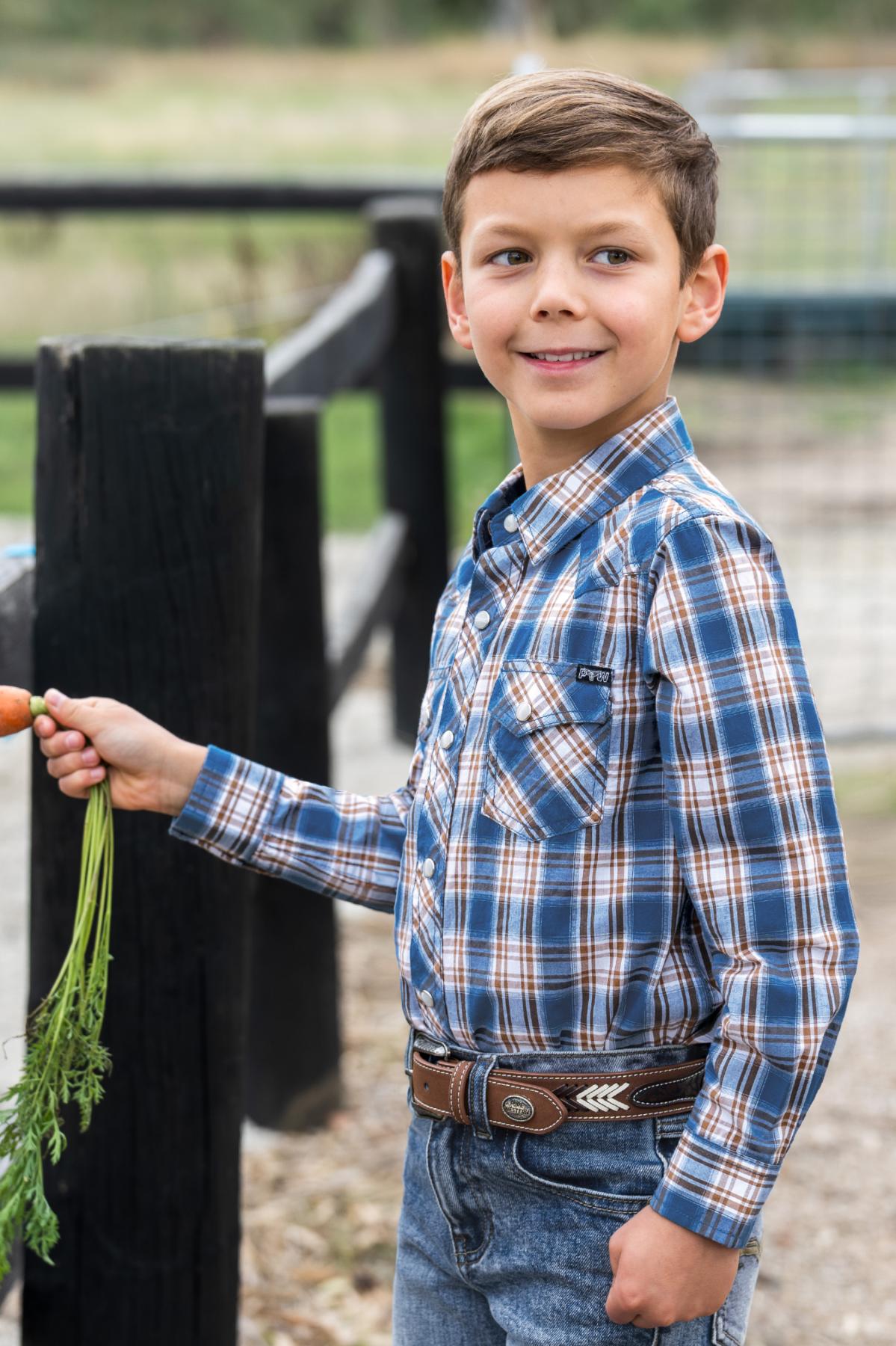 Boy’s Todd Check Western Long Sleeve Shirt
