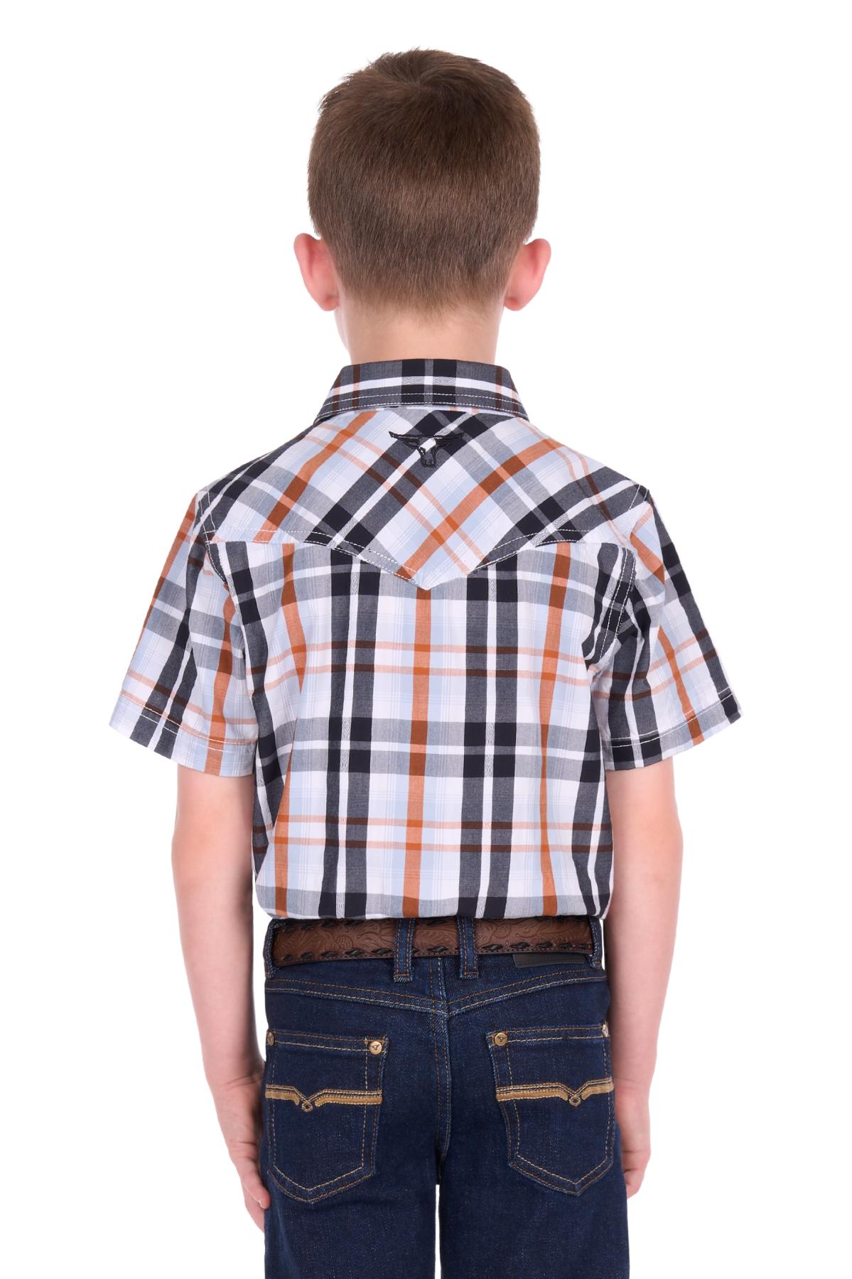 Boy’s Terry Check Western Short Sleeve Shirt