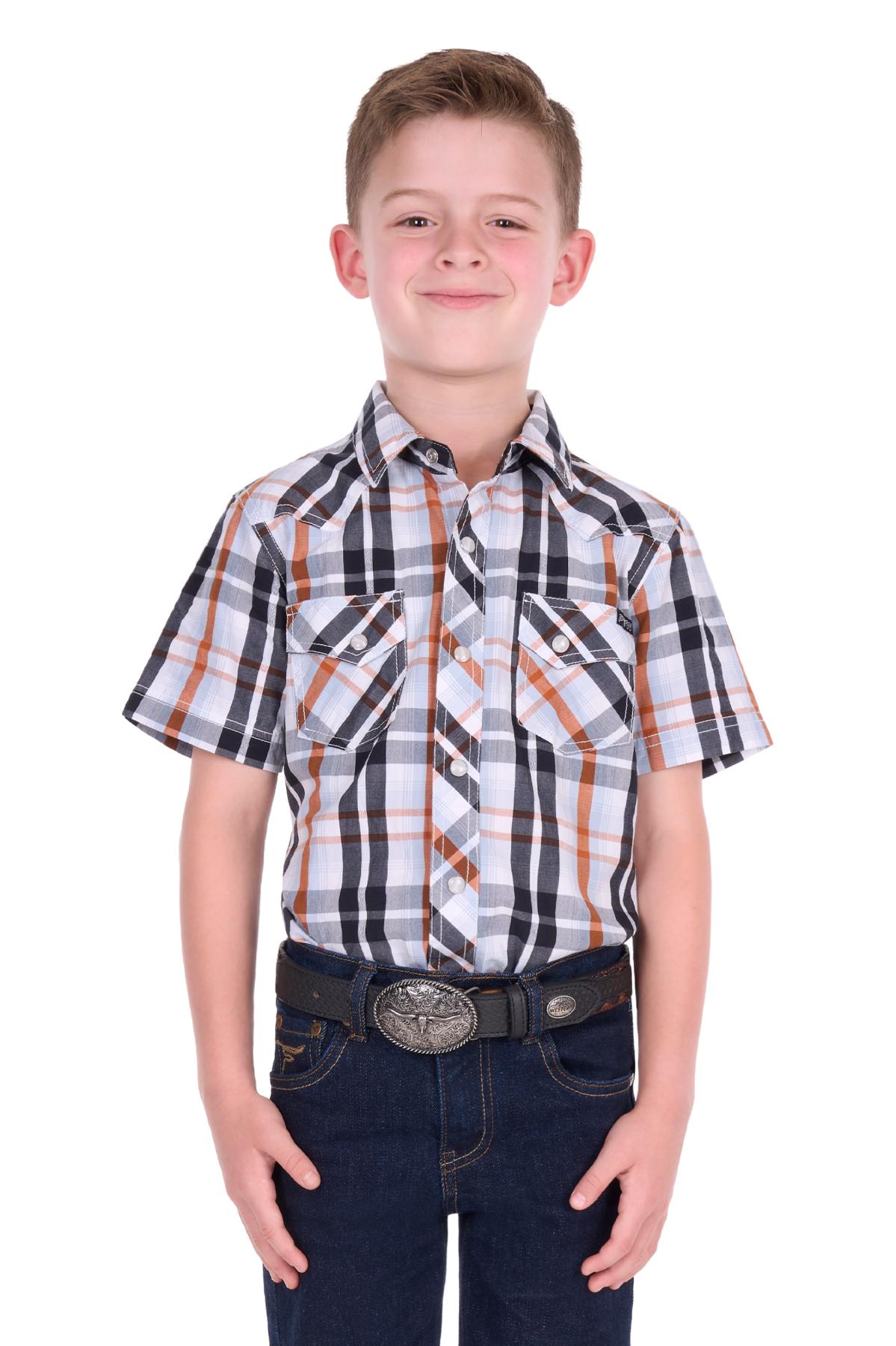 Boy’s Terry Check Western Short Sleeve Shirt