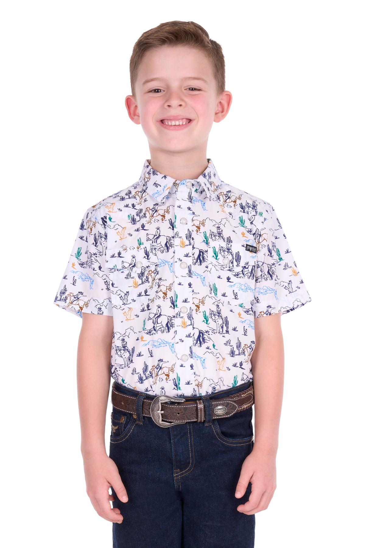 Boy’s Mike Print Western Short Sleeve Shirt