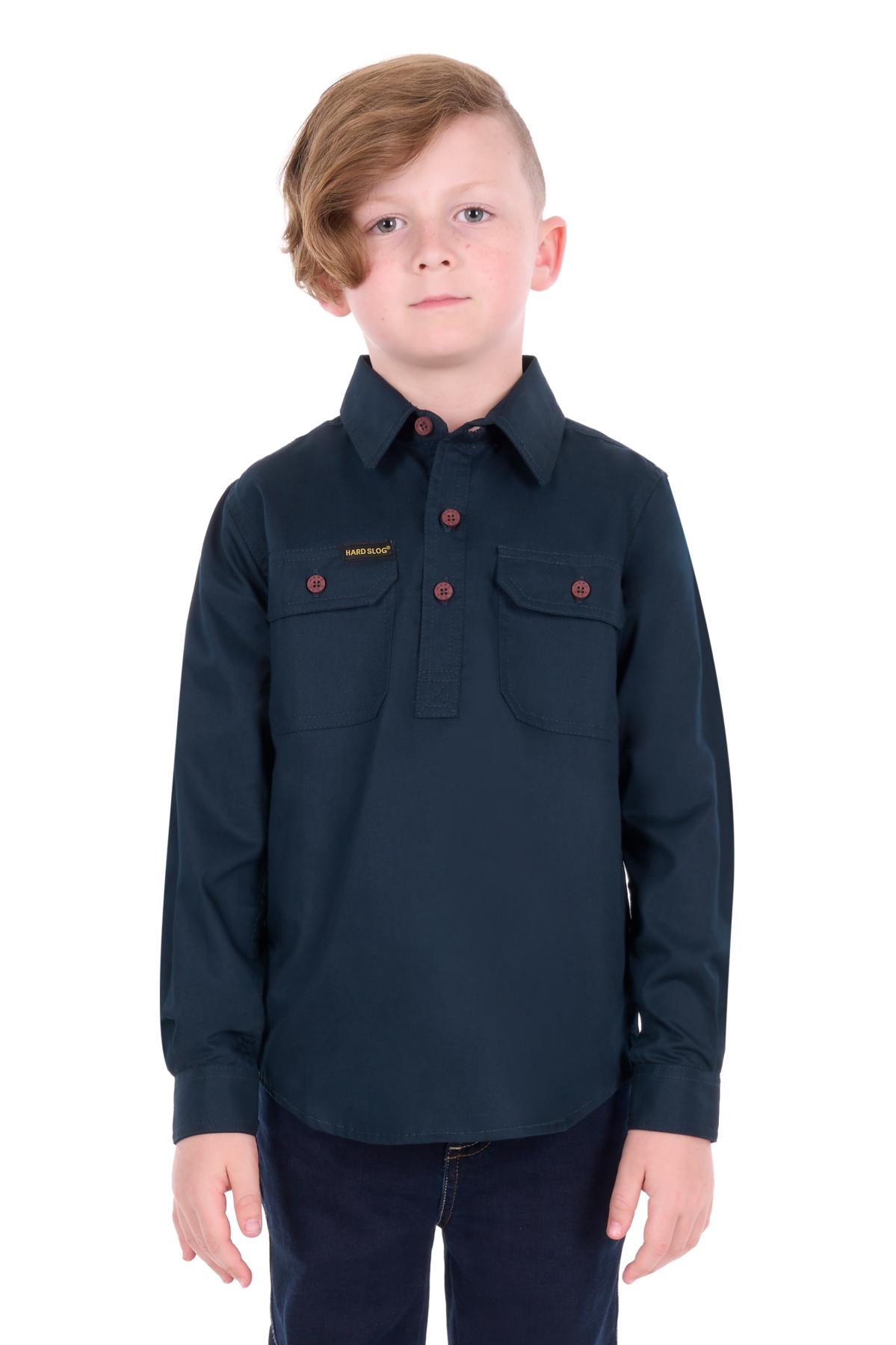 Kid's Half Placket Light Cotton Shirt