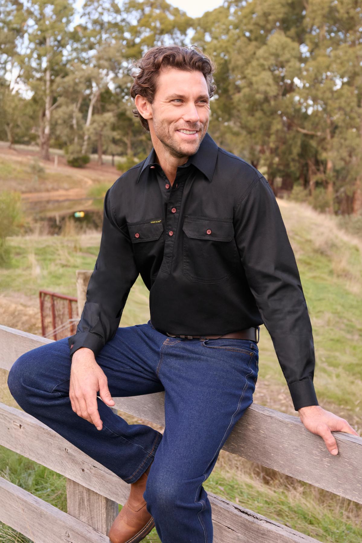 Men's Half Placket Light Cotton Shirt