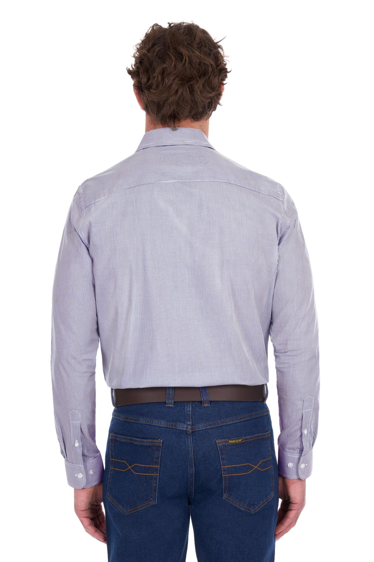 Men's Ash Stripe 1 Pocket Long Sleeve Shirt