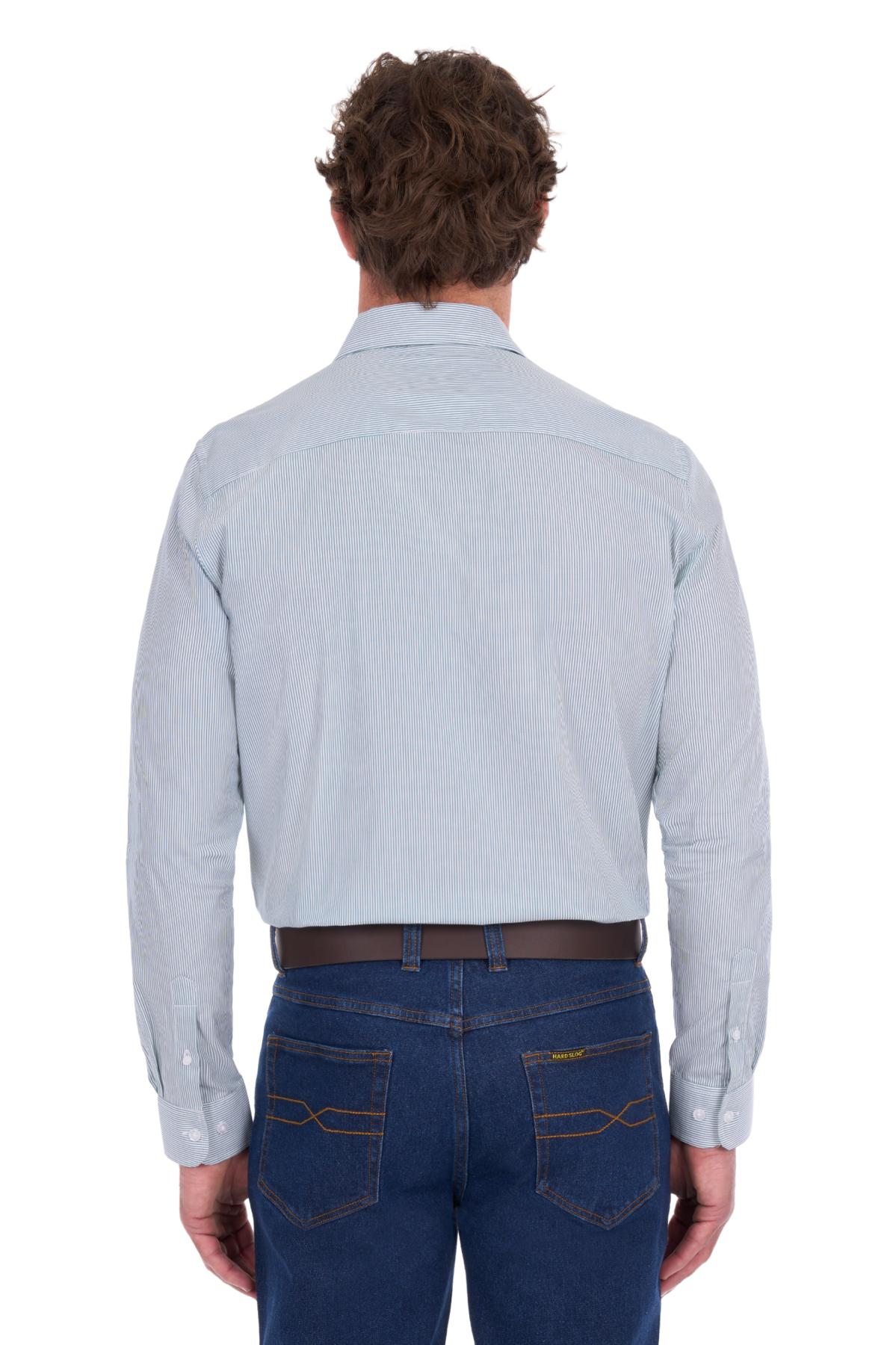 Men's Ash Stripe 1 Pocket Long Sleeve Shirt