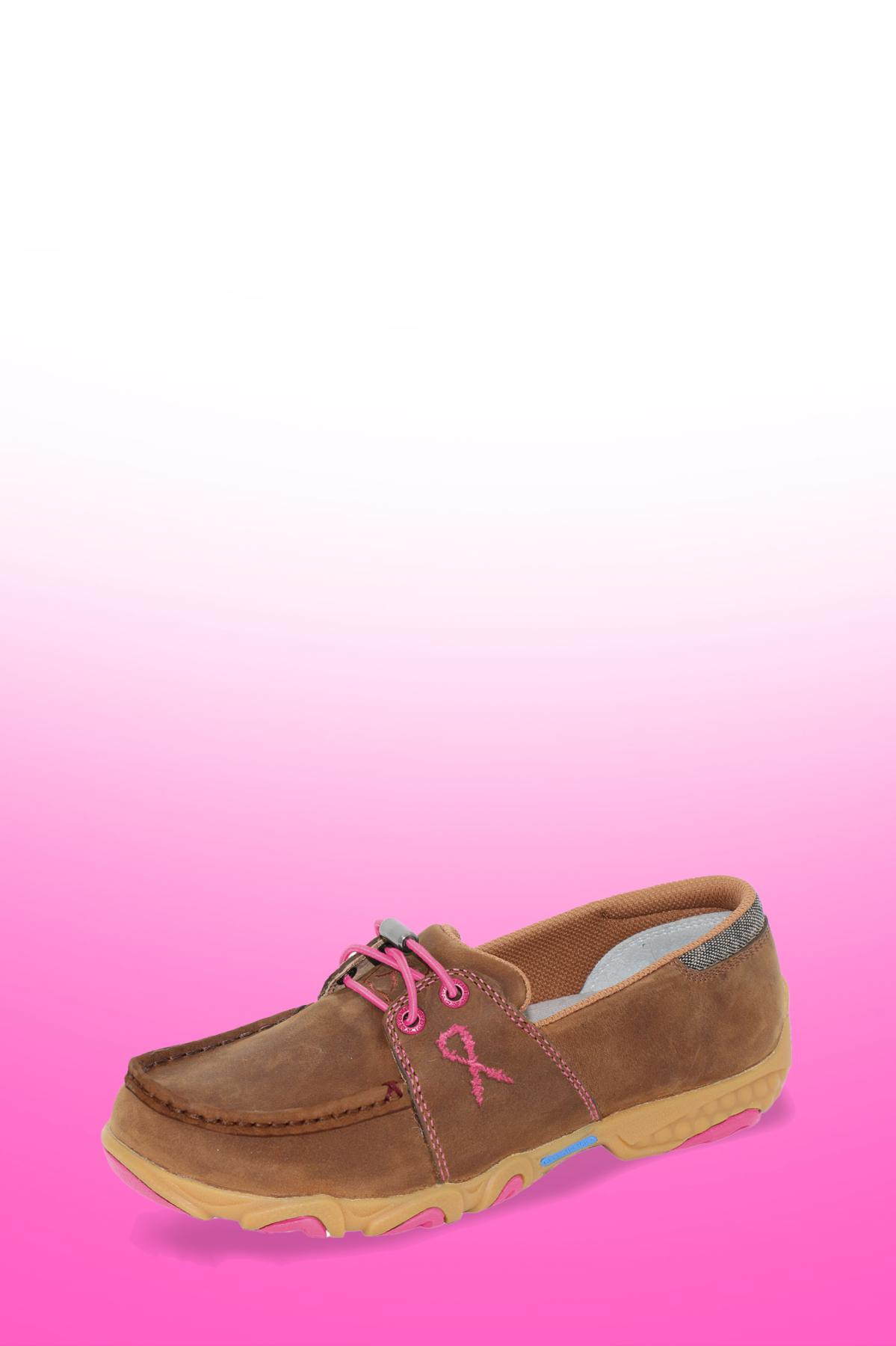 Women's Pink Ribbon Cellstretch Mocs Elastic Tie